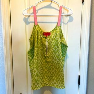 Lime green with pink straps